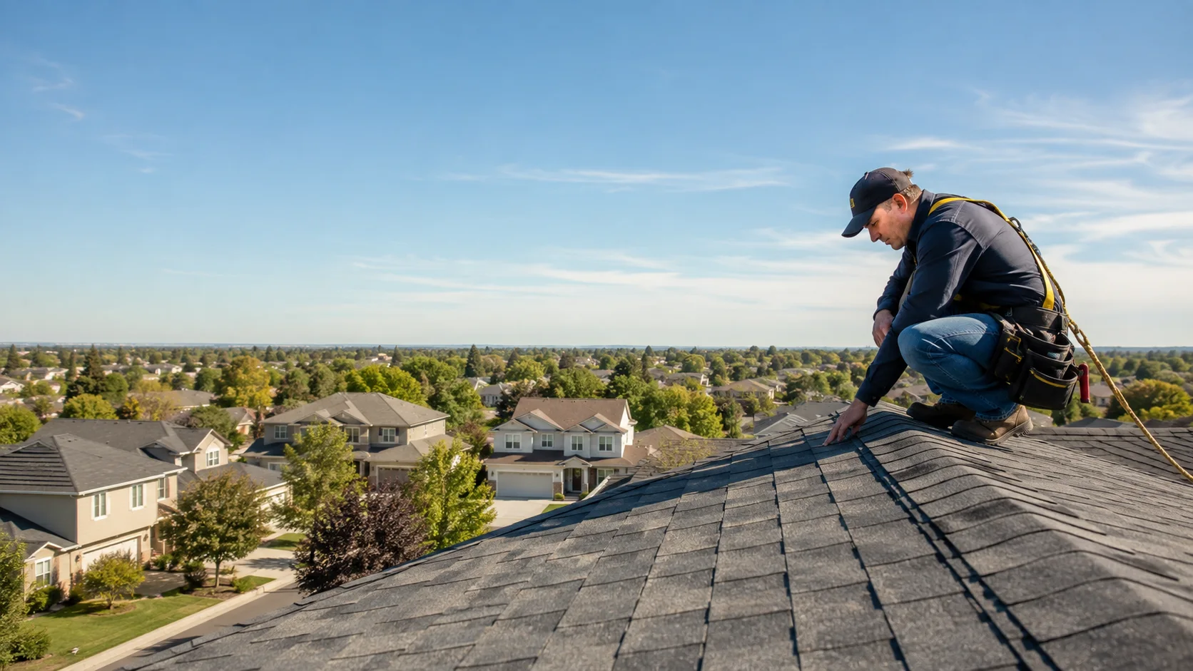 Illustrative roof repair evaluation on an Elk Grove area composition shingle home