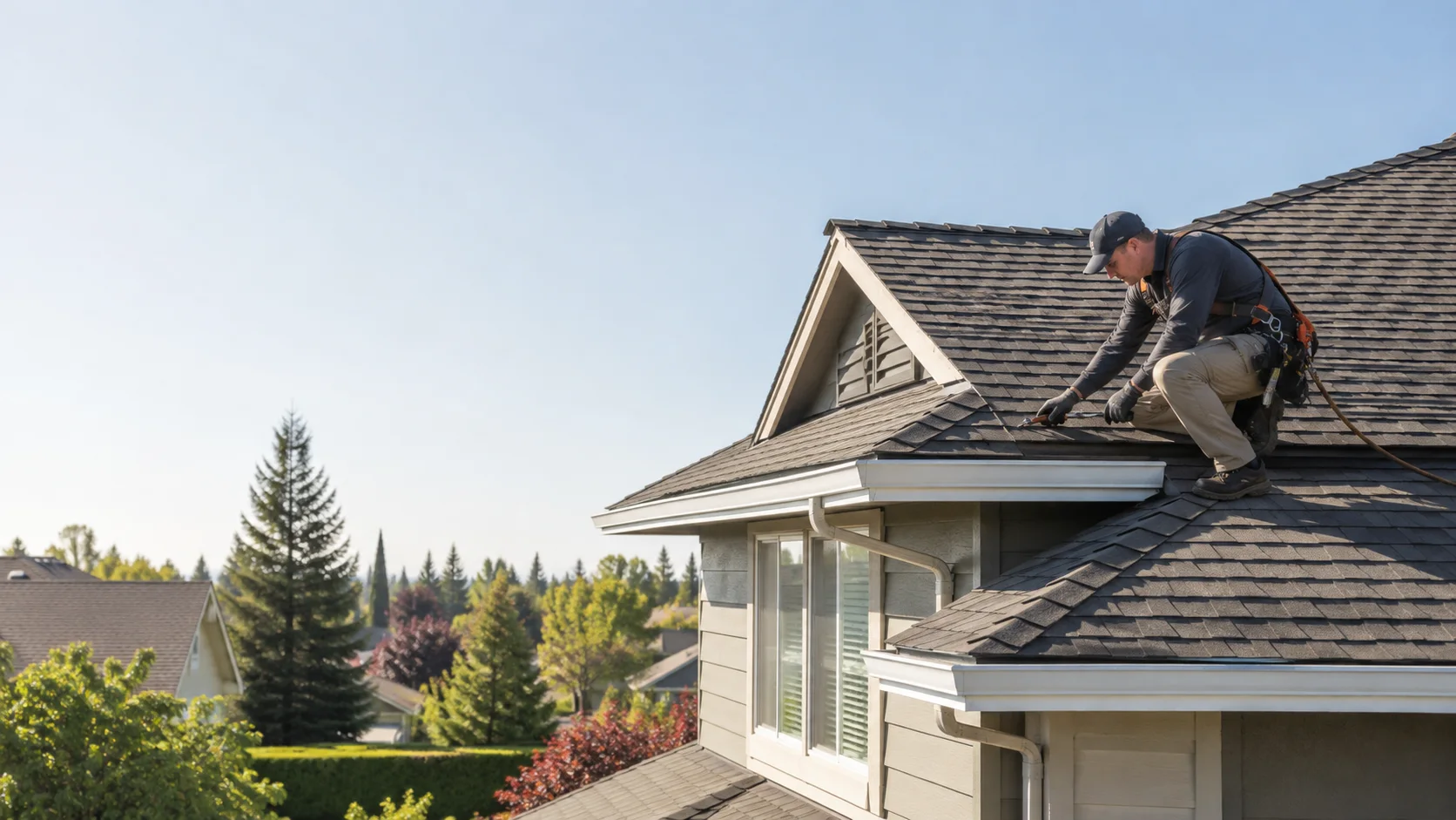 Illustrative composition roof inspection on a Gold River area home